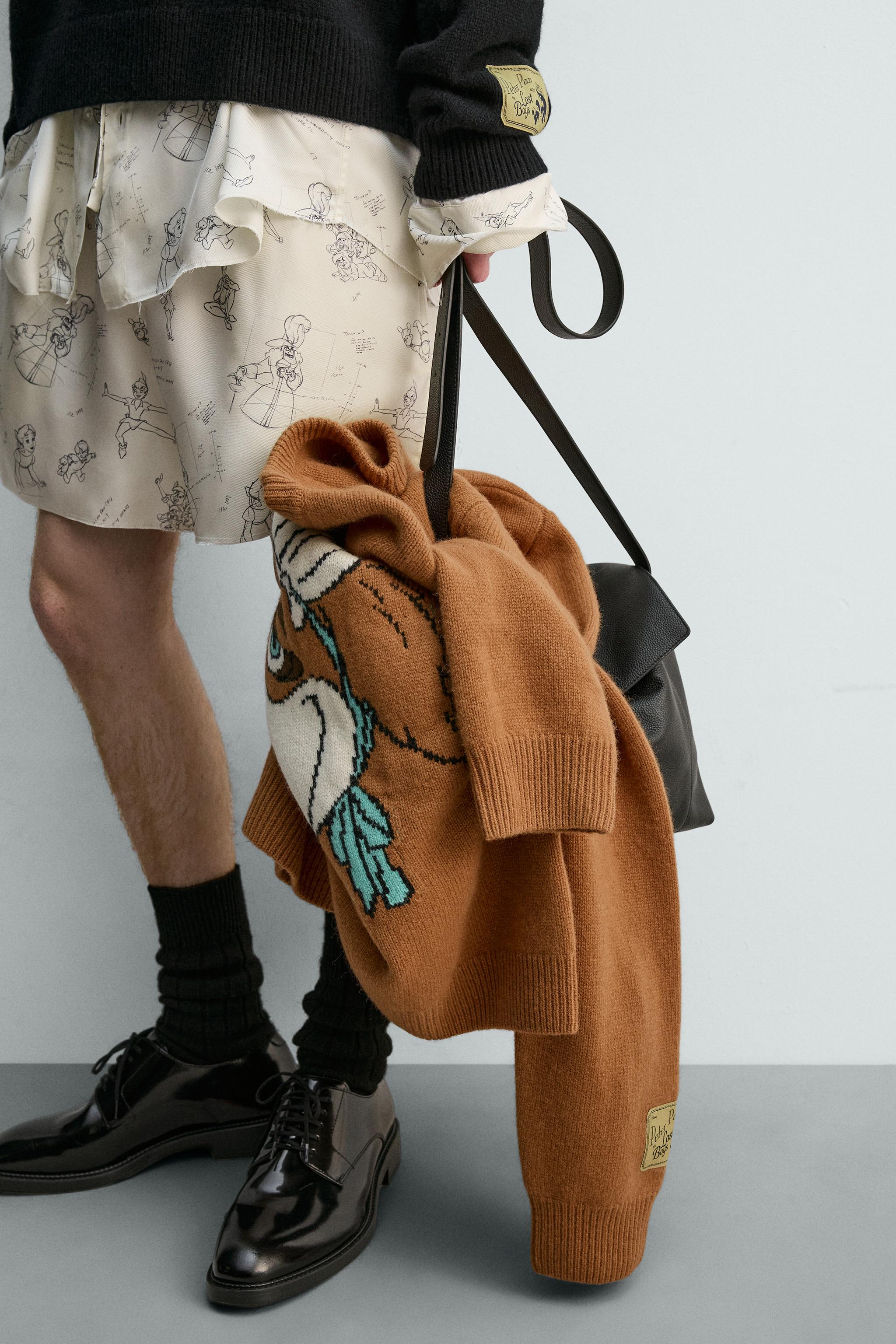 PETER PAN CHARACTERS SILK-VISCOSE SHORTS HARRY LAMBERT FOR ZARA